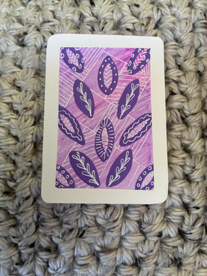 Leaves on Lavendar aceo art card thumbnail 1