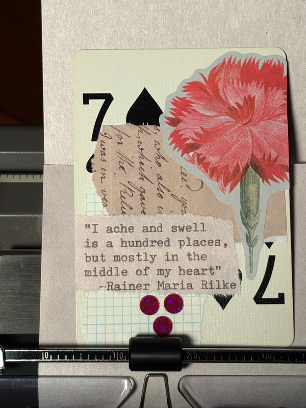 Quote Card #215 by Mazerzine pink flower collage love quote aceo art card