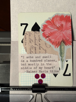 Quote Card #215 by Mazerzine pink flower collage love quote aceo art card thumbnail 1