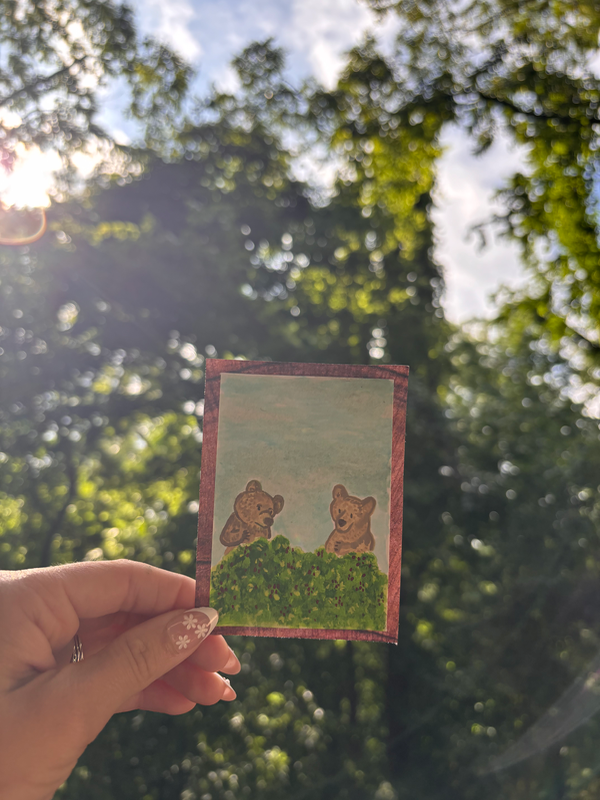 Berries and Bears aceo art card