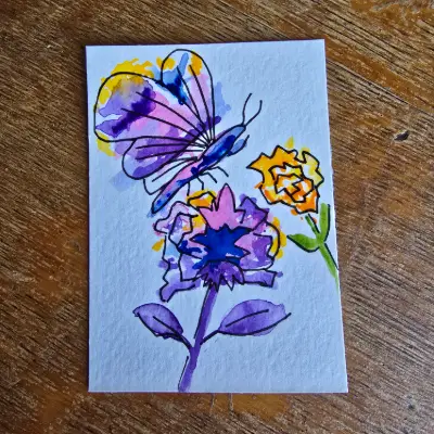 The Landing aceo art card thumbnail 2