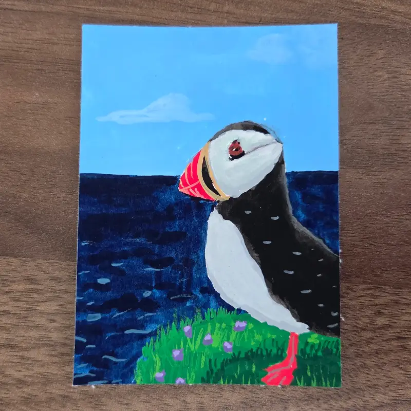 Puffin aceo art card