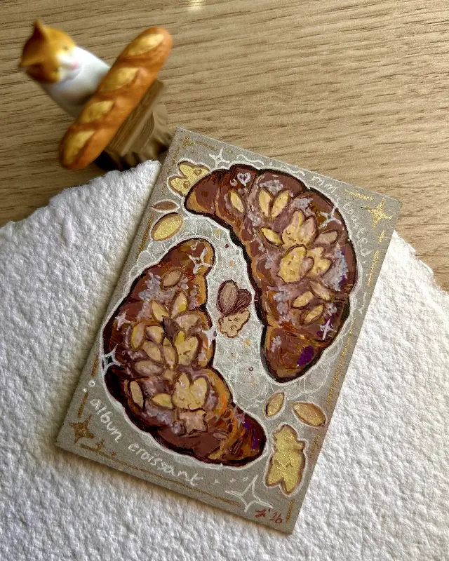 toasted albun croissant ~ aceo art card