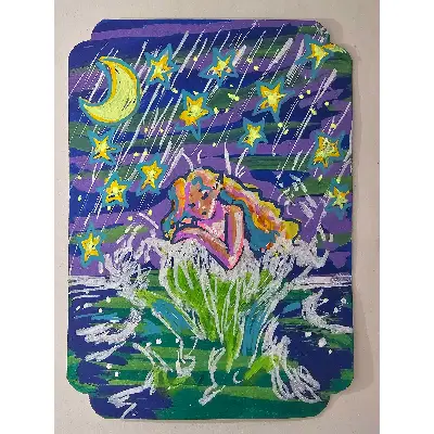 Rainy Night aceo art card thumbnail 1