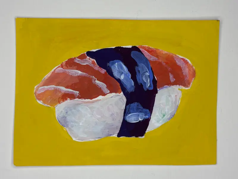 salmon roll best roll aceo art card