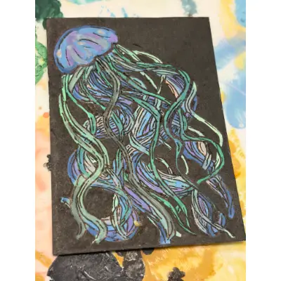 just keep swimming aceo art card thumbnail 2