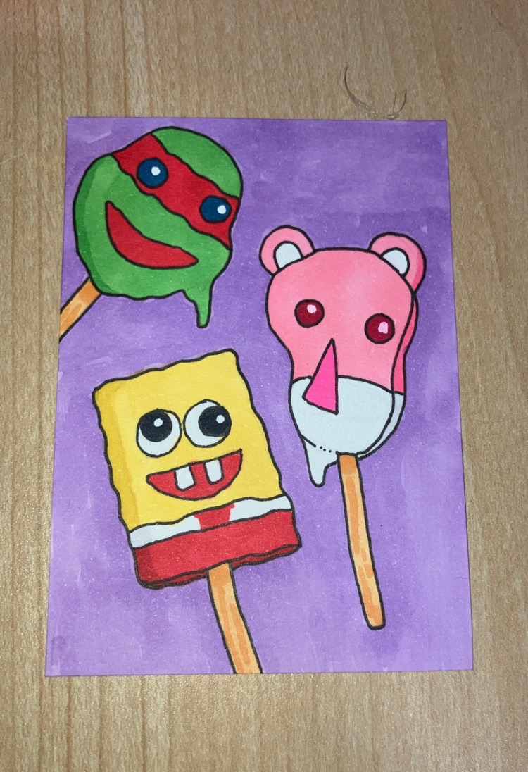 Ice cream pals! aceo art card