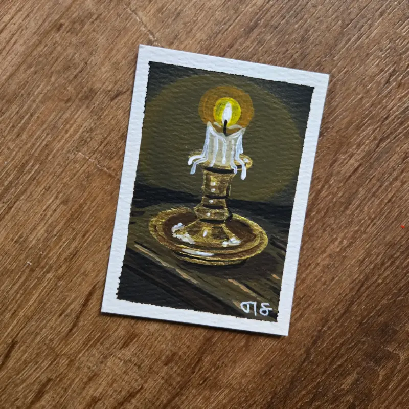 Candle Light aceo art card