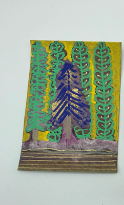 Ponderosa | 35.3331°N 111.6778°W Flagstaff, Arizona | Original ACEO Framed aceo art card thumbnail 2