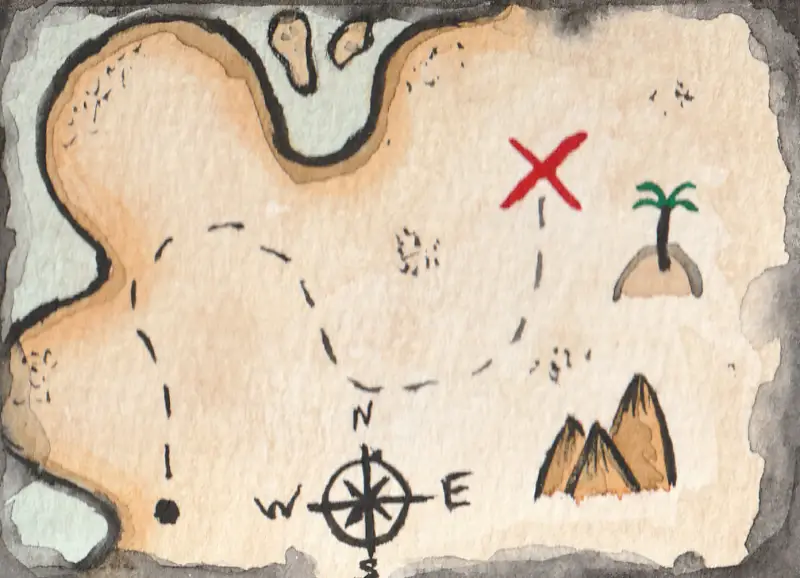Treasure Map #2 aceo art card
