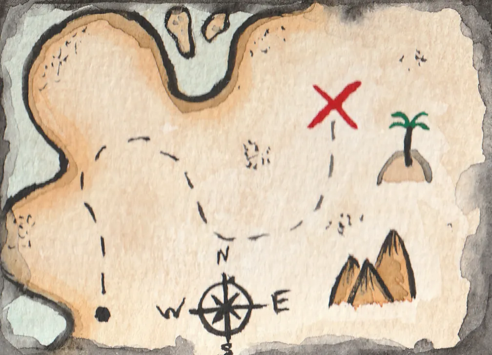 Treasure Map #2 aceo art card