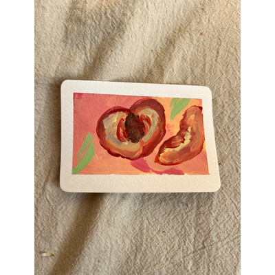Peaches 2 aceo art card thumbnail 2