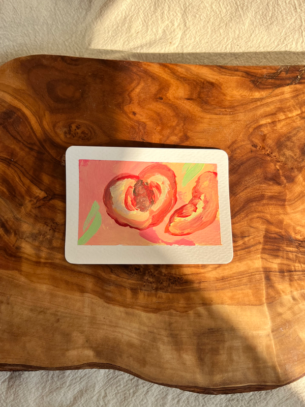 Peaches 2 aceo art card