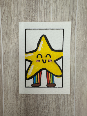 Happy Pants aceo art card thumbnail 1