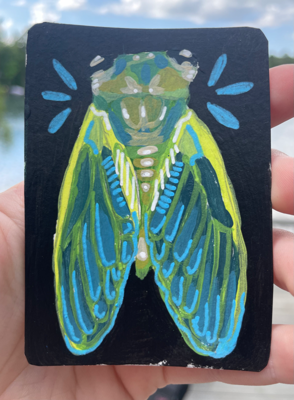 "(cicada sounds)" aceo art card