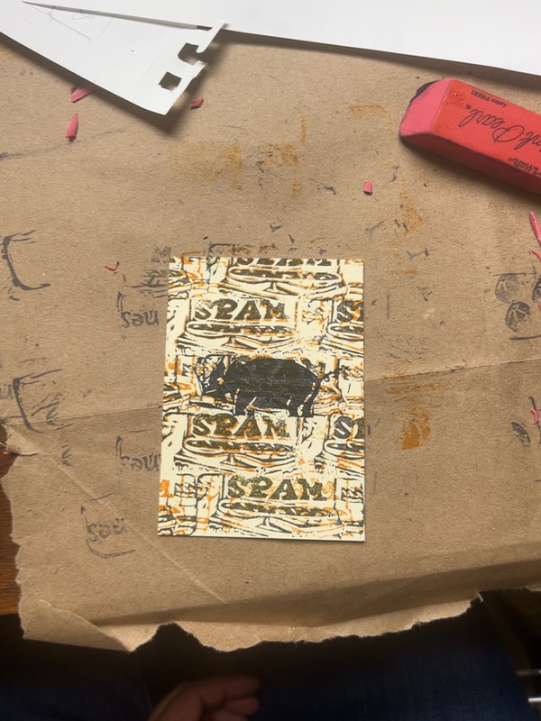 SPAM aceo art card