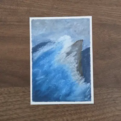 Crashing Wave aceo art card thumbnail 2