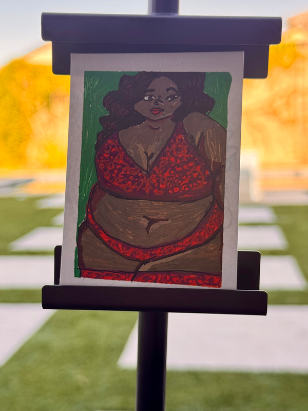OOAK ACEO Acrylic and Watercolor “Beautiful” aceo art card