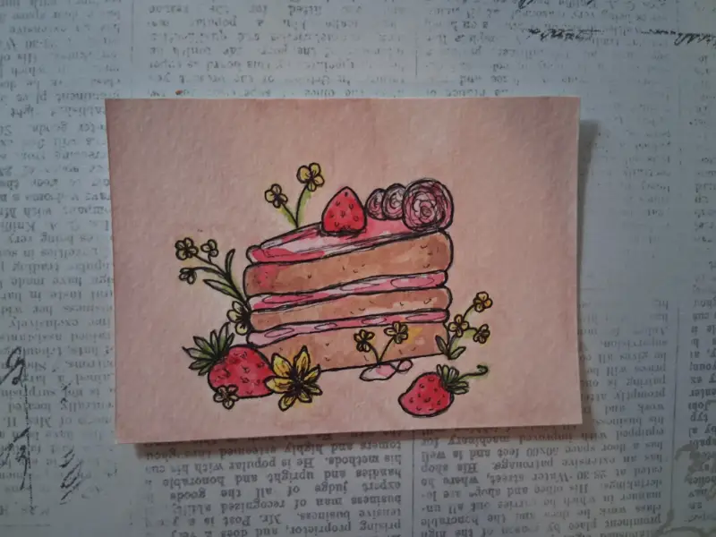 Piece of Cake aceo art card
