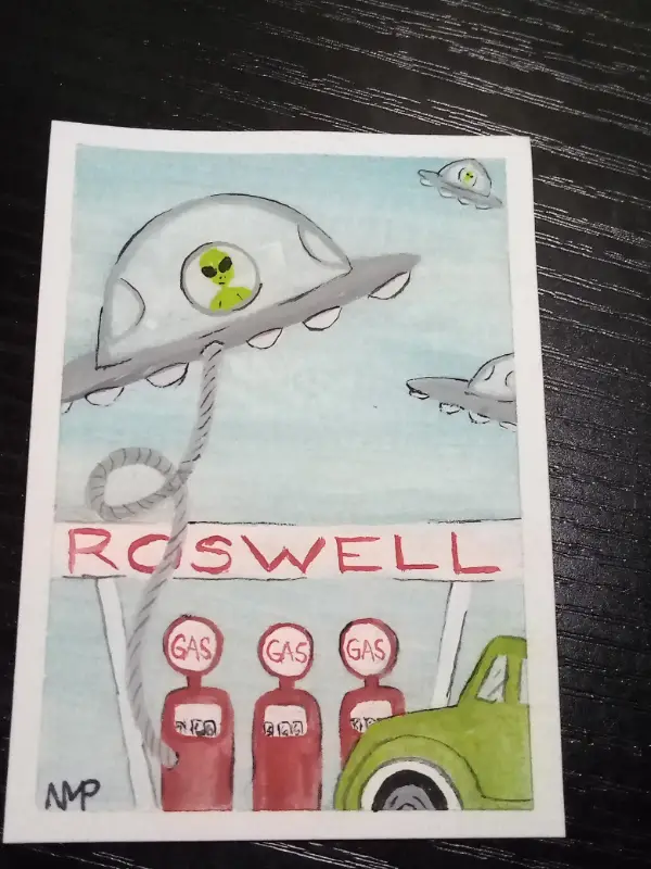 Roswell Pitstop aceo art card