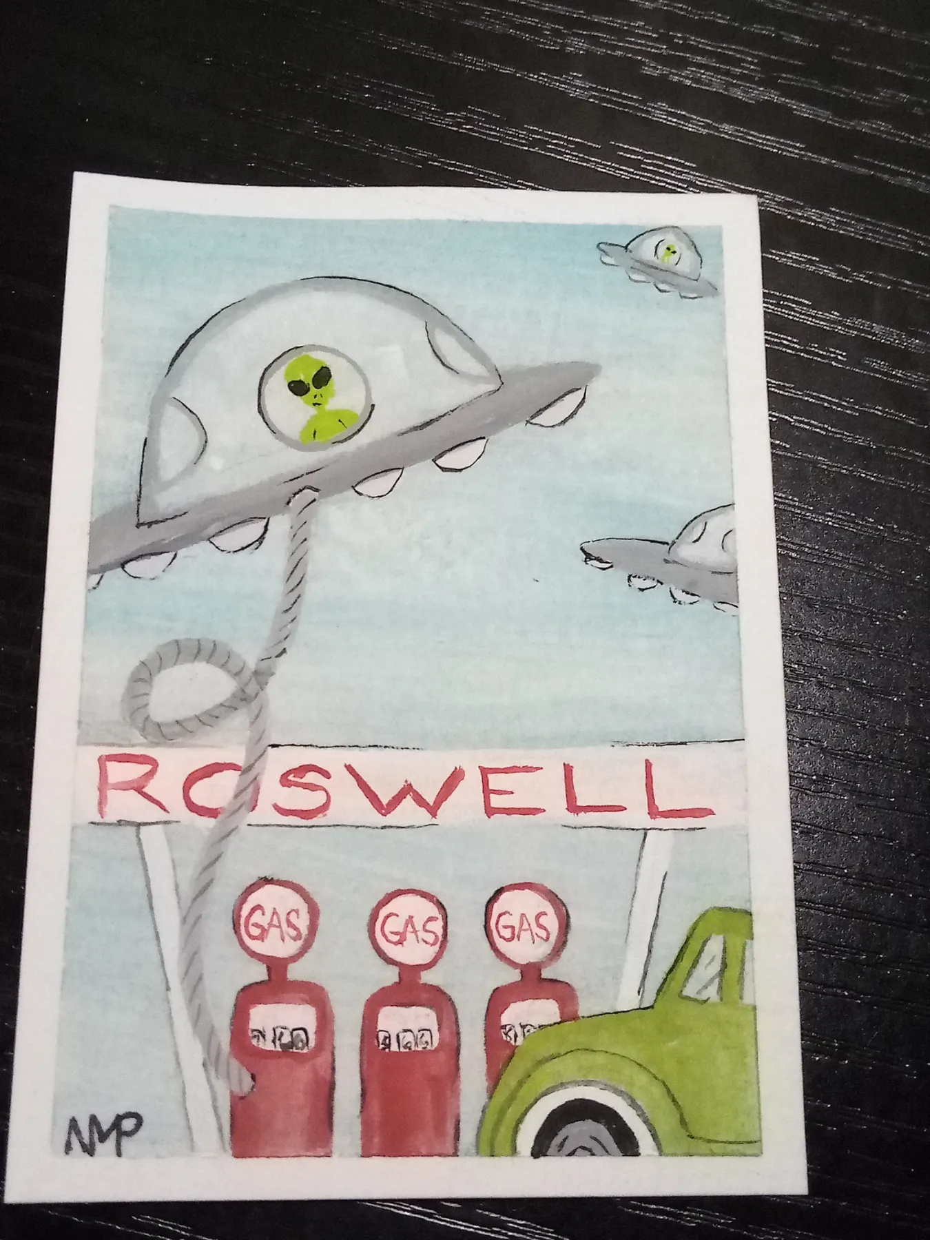 Roswell Pitstop aceo art card