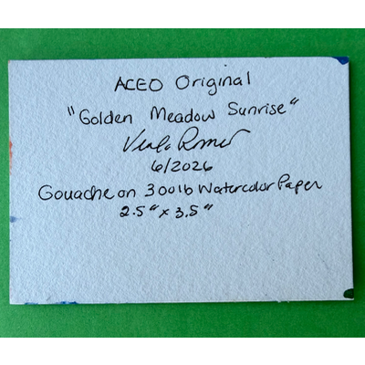 Golden Meadow Sunrise aceo art card thumbnail 2