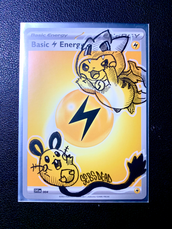 Pikachu lightning energy aceo art card
