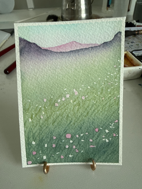 Flower Meadow aceo art card