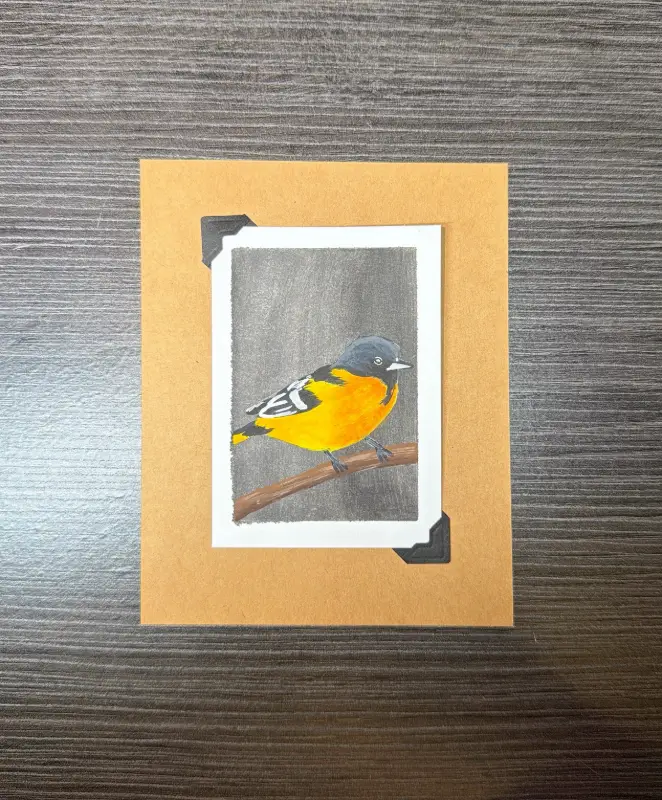 ACEO Original Acrylic Painting Bird Series by Emily aceo art card