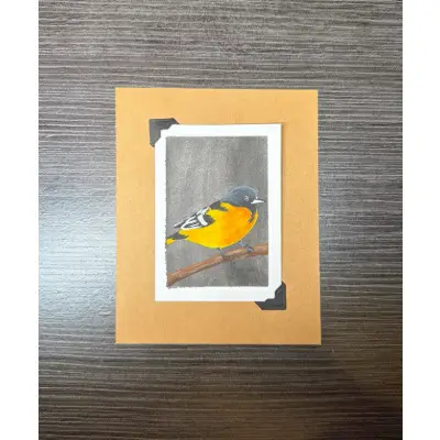 ACEO Original Acrylic Painting Bird Series by Emily aceo art card thumbnail 1