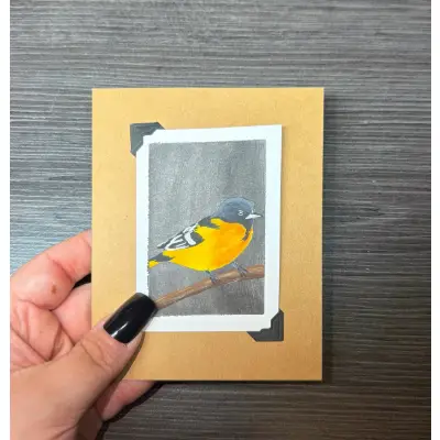 ACEO Original Acrylic Painting Bird Series by Emily aceo art card thumbnail 2