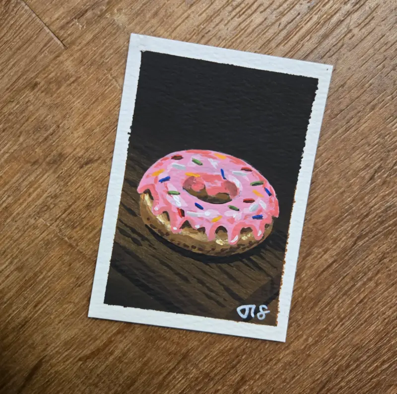 Donut aceo art card