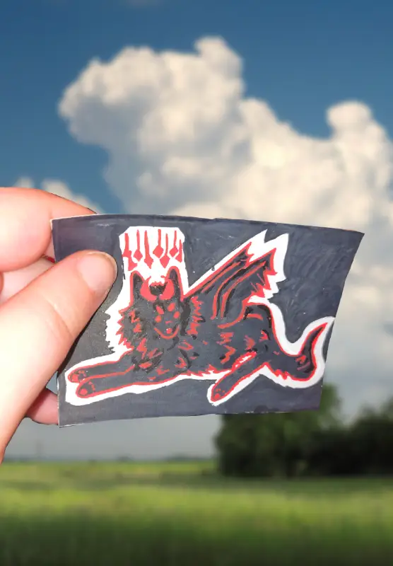 Demon doggie aceo art card