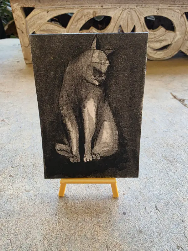 Cat Study 4 aceo art card