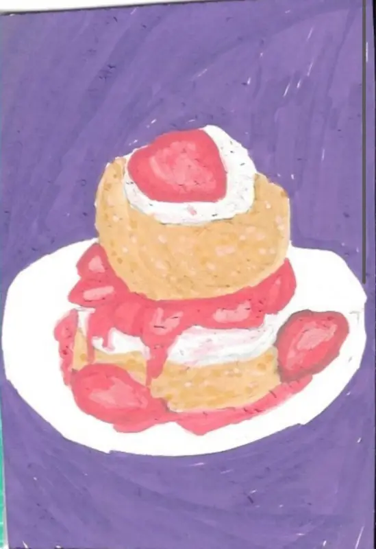 Strawberry Shortcake Dessert aceo art card