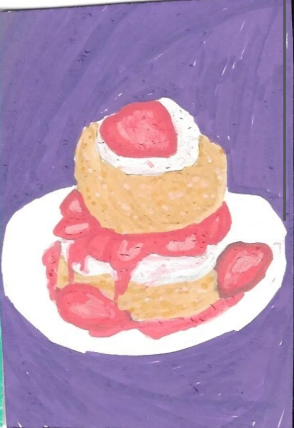 Strawberry Shortcake Dessert aceo art card