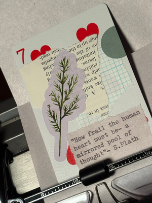Quote Card #246 by Mazerzine plant Sylvia Plath aceo art card thumbnail 2
