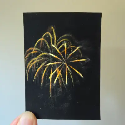Fireworks (3/3) aceo art card thumbnail 1