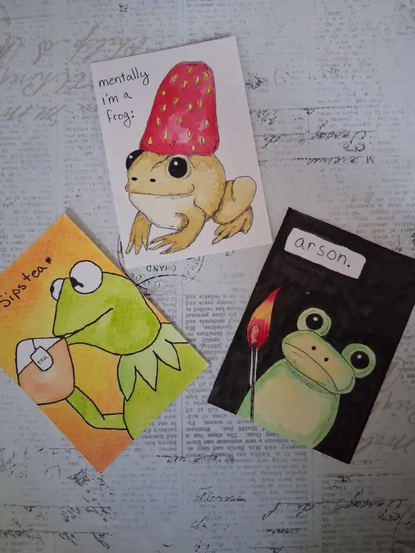 Frog Memes Bundle aceo art card
