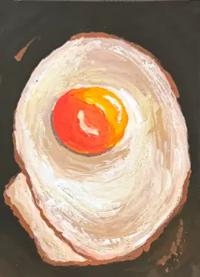 Fried Egg 2 aceo art card thumbnail 2