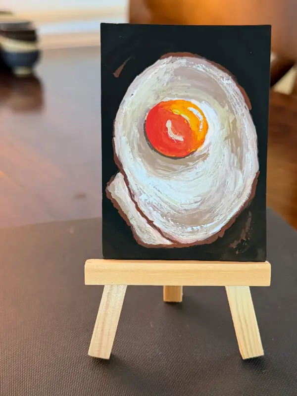 Fried Egg 2 aceo art card