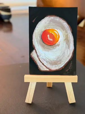 Fried Egg 2 aceo art card thumbnail 1