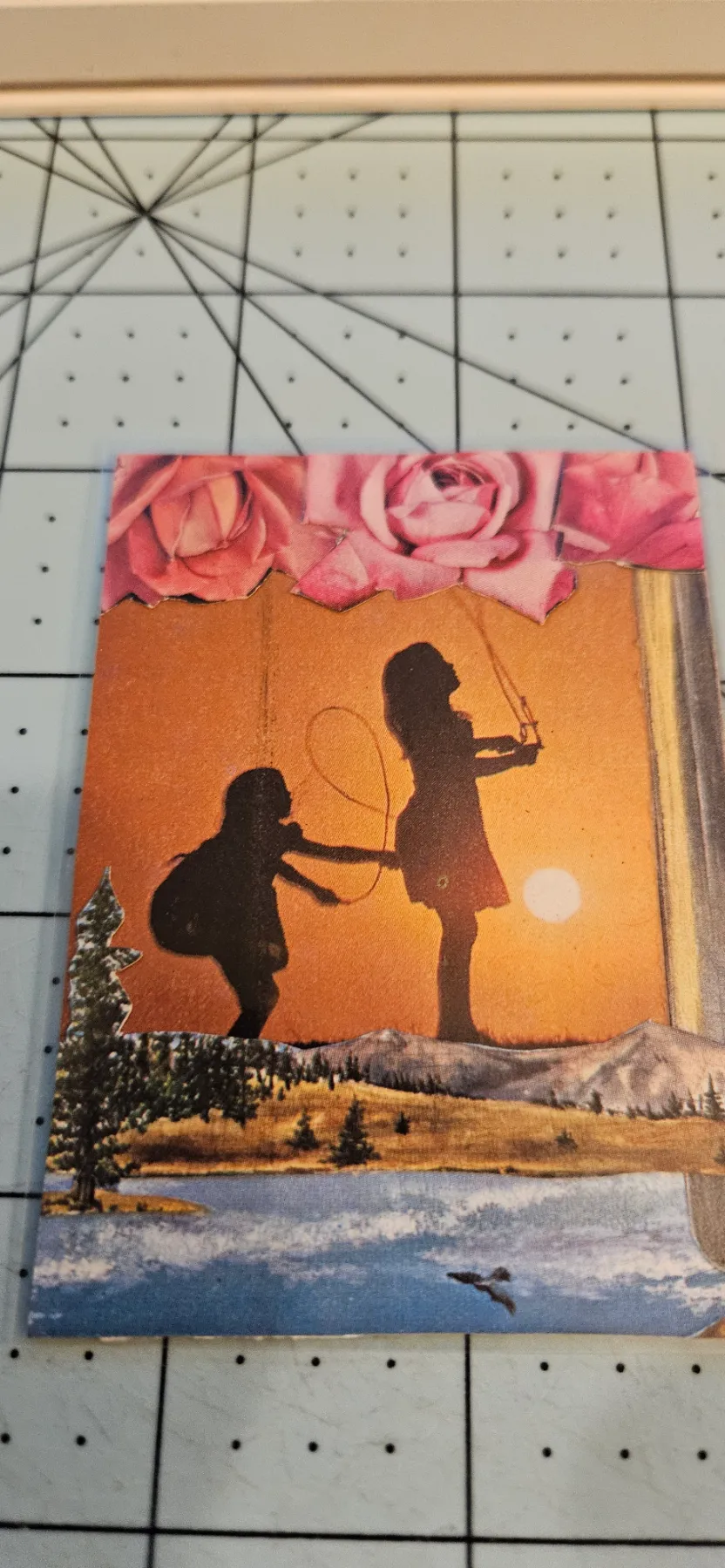 rose clouds at sunset aceo art card