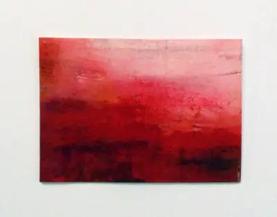 Red Landscape Original Art oil painting aceo aceo art card thumbnail 3