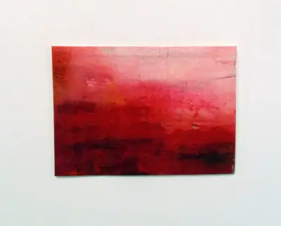 Red Landscape Original Art oil painting aceo aceo art card thumbnail 1