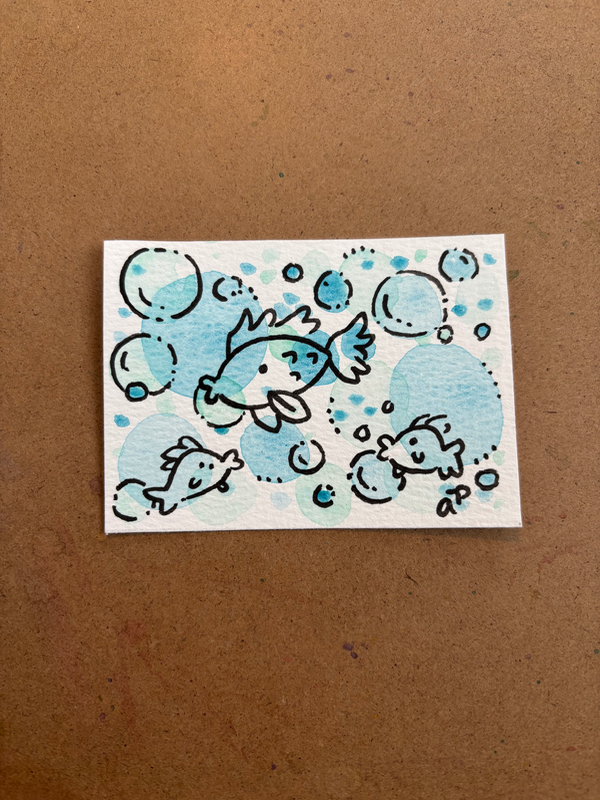 Splish Splash aceo art card