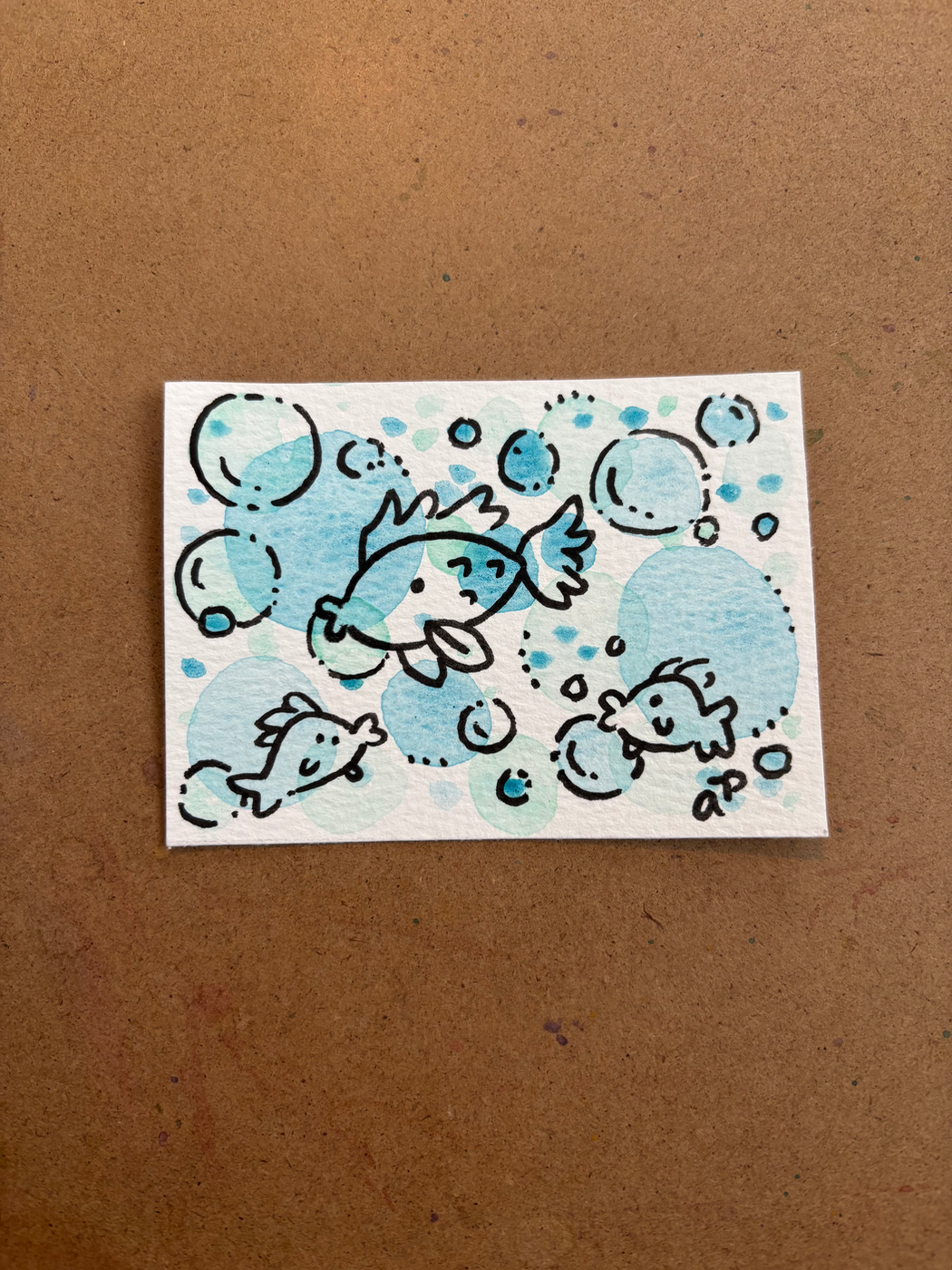 Splish Splash aceo art card