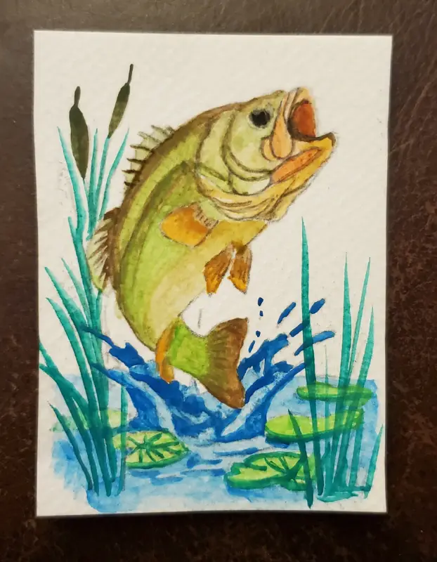 Splashing Good Time aceo art card