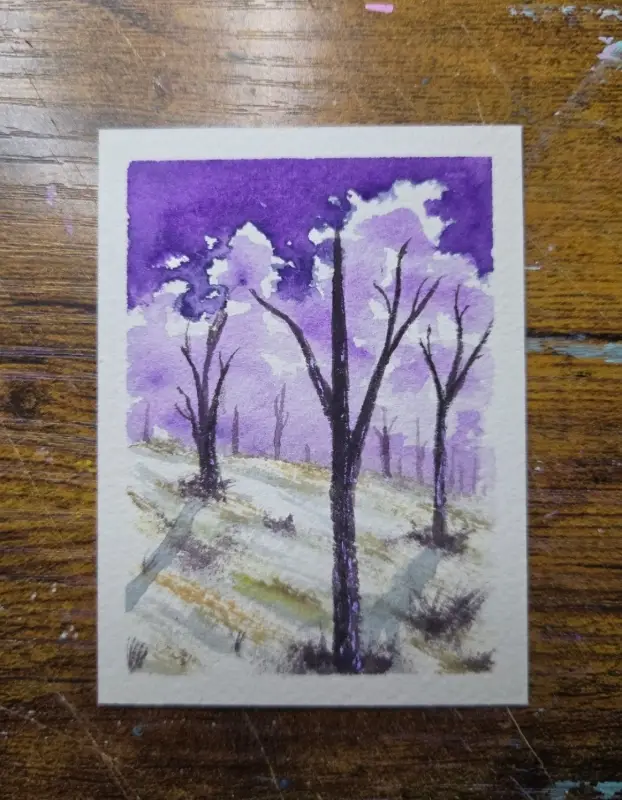 Erie Tree #4 aceo art card
