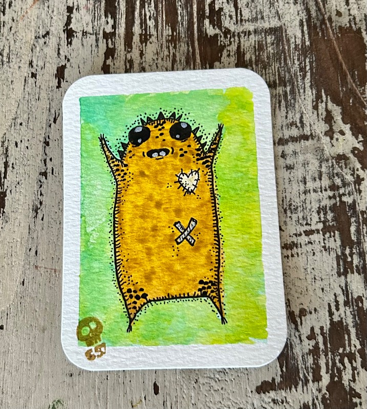 Halp! Little Monster ACEO aceo art card
